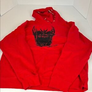 Unk Red Hoodie with Black Graphic